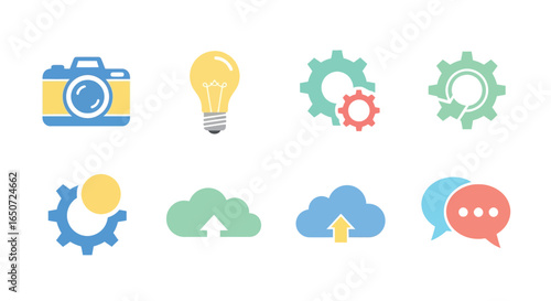Vector icons set design elements for business and technology