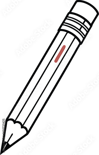 Classic pencil with eraser ready for creative writing and drawing projects, a symbol of education and ideas