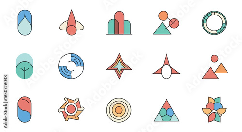 Modern geometric logo collection abstract design elements