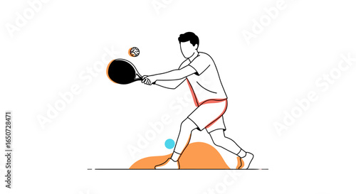 Dynamic tennis player captures the thrill of the sport in a stylish flat design illustration