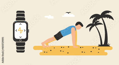 Beach Workout Tracker Smartwatch Fitness App for Summer