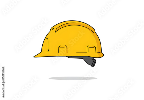 Yellow hard hat illustration construction safety equipment icon