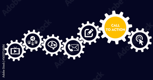 Valokuva Call to action banner web icon vector illustration concept with icon of download
