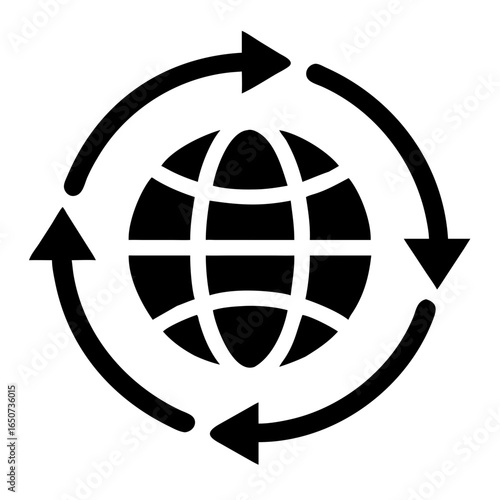 Global network connection icon vector illustration for worldwide communication concept design