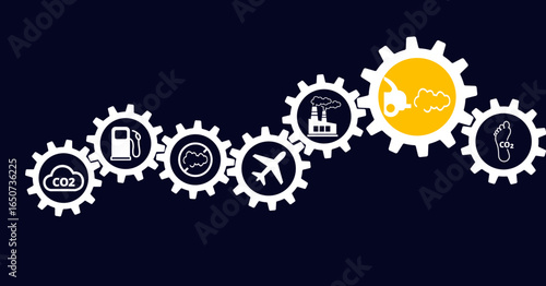 Fotografie CO2 icon concept: carbon dioxide emissions / pollution – vector illustration