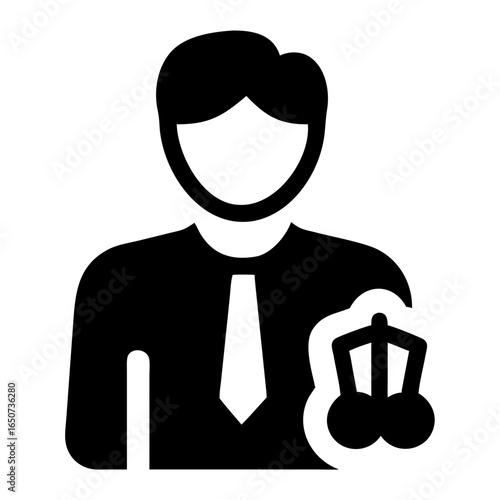 Find a lawyer attorney legal advisor advocate counselor with scales of justice icon vector image