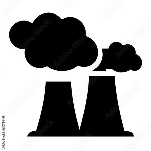 Pollution from industrial chimney vector graphic for environmental awareness and climate change issues