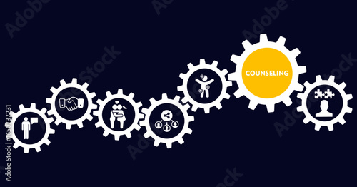 Banner counseling with vector icons