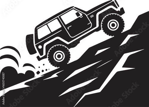 Rugged off-road vehicle conquers steep terrain with power
