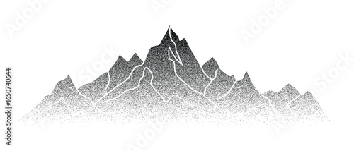 Imitation of a mountain landscape, noisy stippled grainy texture, banner
