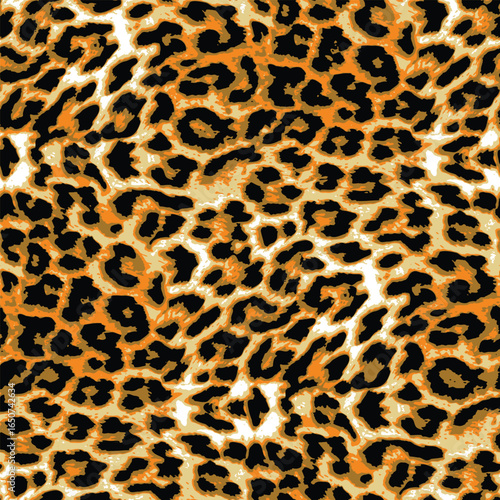 Leopard skin seamless repeat allover pattern design illustration background