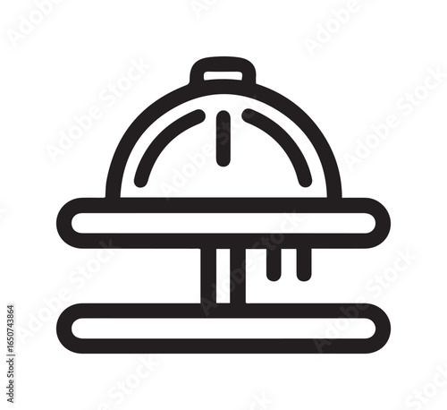 Elegant Food Server Cloche Outline Icon for Restaurant Menu Design and Presentation