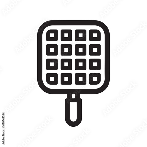 Icon Square Mesh Strainer with Handle, Black and White Design
