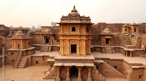 Orchha India - March 6, 2017. Medieval city of Orchha with most noteworthy Hindu architecture in India