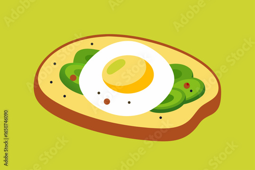 Avocado Toast Topped with Poached Egg and Chili Flakes