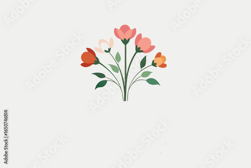 Bloom Bouquet Hovering Above White Marble