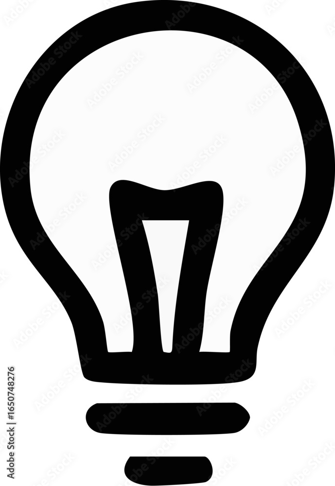Obraz premium Simple HandDrawn Light Bulb Icon.