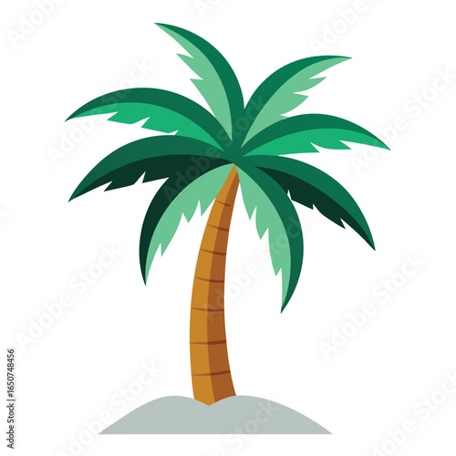 Single Palm Tree on Sandy Beach Icon
