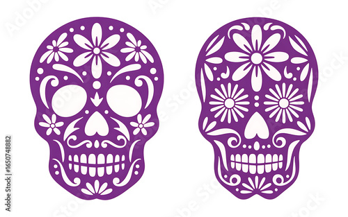 Sugar skulls isolated on white background