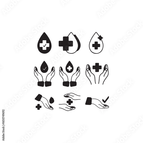 vector illustration of a set of icons of icons