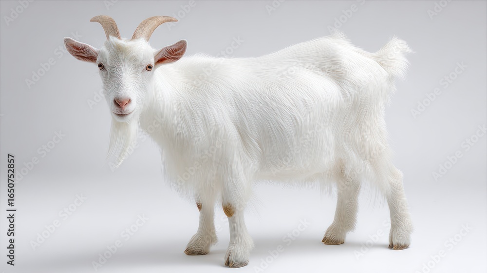 Obraz premium White goat, studio shot