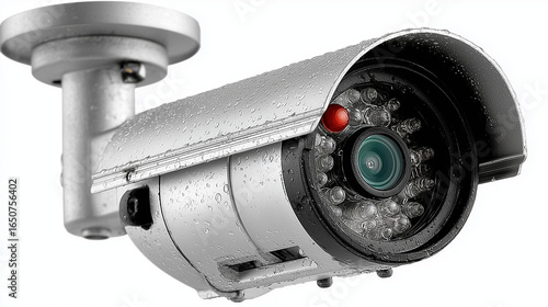 Modern CCTV surveillance camera isolated transparent background PNG