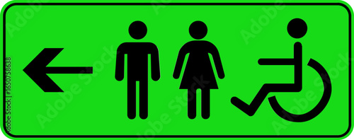 Toilet Icon.square toilet signs collection, male, female and neutral gender, vector Illustration.Public bathroom pictogram. Male and female gender silhouette for lavatory door.