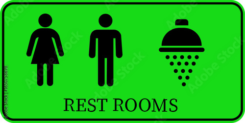 Toilet Icon.square toilet signs collection, male, female and neutral gender, vector Illustration.Public bathroom pictogram. Male and female gender silhouette for lavatory door.