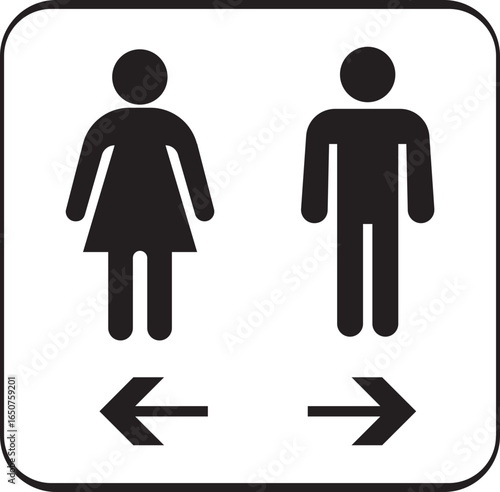 Toilet Icon.square toilet signs collection, male, female and neutral gender, vector Illustration.Public bathroom pictogram. Male and female gender silhouette for lavatory door.