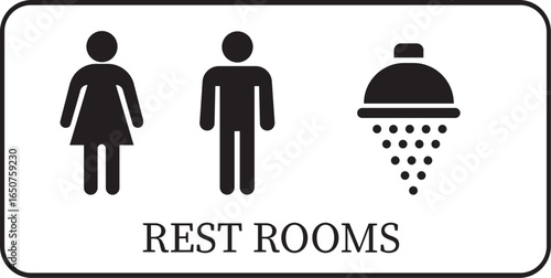 Toilet Icon.square toilet signs collection, male, female and neutral gender, vector Illustration.Public bathroom pictogram. Male and female gender silhouette for lavatory door.