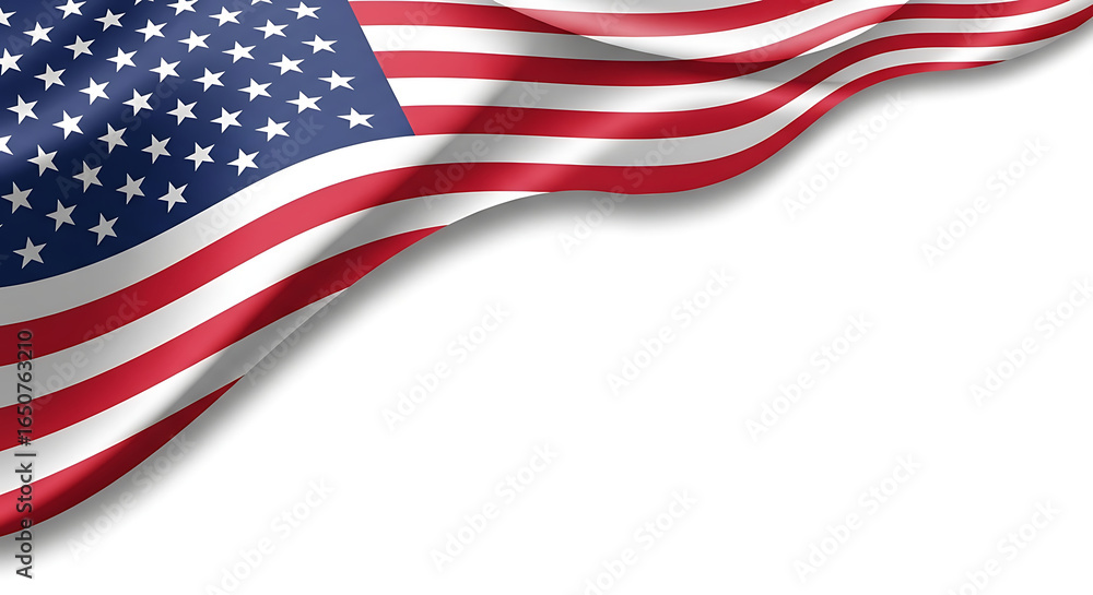 Obraz premium Waving national flag border on white background for patriotic celebrations and government holiday announcements