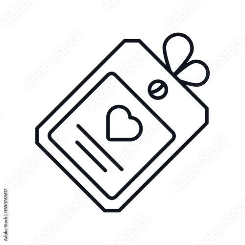 Love Tag line icon with white background vector stock illustration