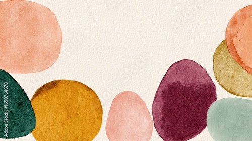 Abstract watercolor shapes in warm earthy tones