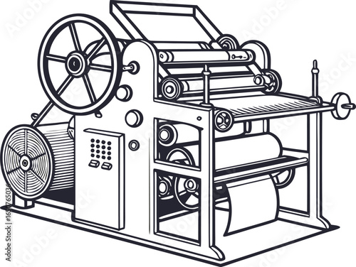 printing machine office device vector
