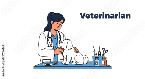 Veterinarian Examining a Puppy Gentle Care and Pet Health