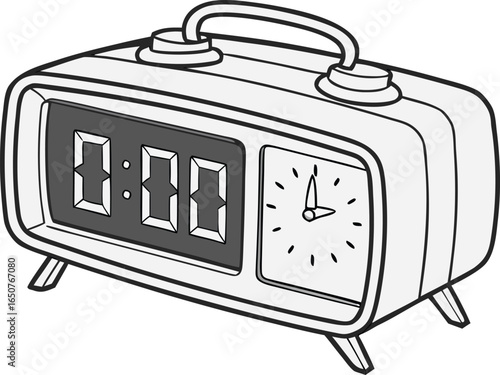 alarm clock ringing wake up vector
