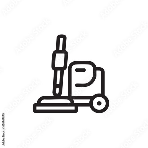 A simple line drawing of a floor polisher or vacuum.