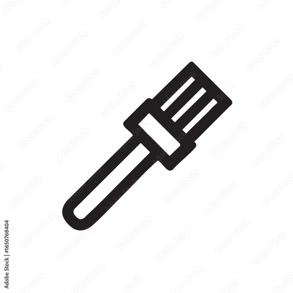 A black and white outline of a paintbrush. A black and white outline of a paintbrush.