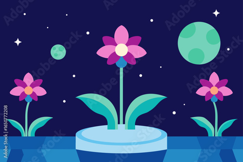 Celestial Garden with Hovering Orchids