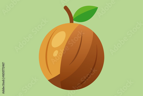 Chikoo Sapodilla Wooden Texture Steps with Sweet Fruit