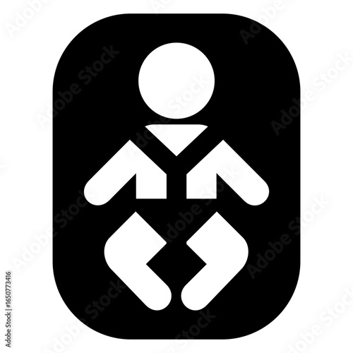 Símbolo seguridad para bebés en coche. Icono silla infantil para autos con cinturón de seguridad 