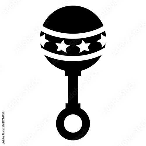 Icono silueta de sonajero infantil