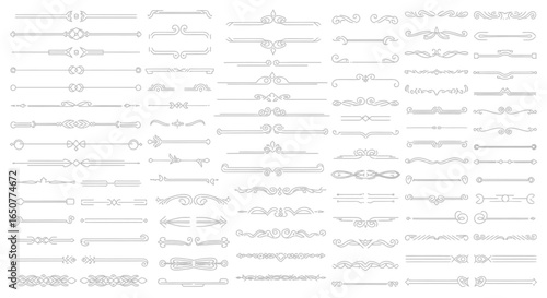 Vector art of collection of decorative dividers and design elements isolated on white background