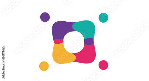 Vector art of abstract logo with colorful shapes isolated on white background for branding purpose