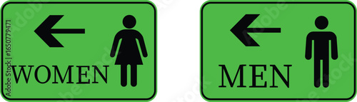 Toilet Icon set.square toilet signs collection, male, female and neutral gender, vector Illustration.Public bathroom pictogram. Male and female gender silhouette for lavatory door.