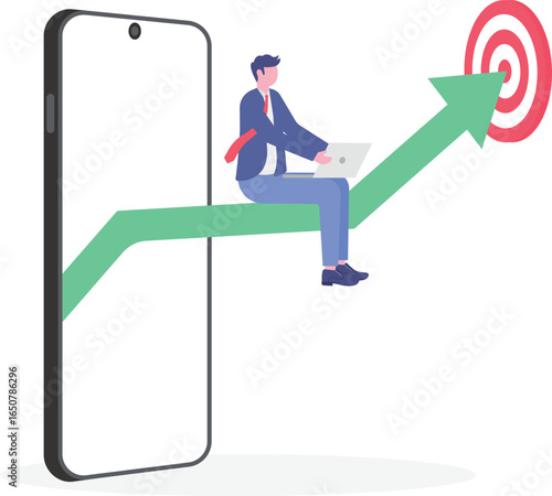 SEO optimization, link building, media planning concept with tiny people.

