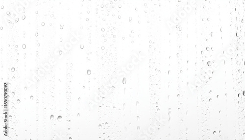 Transparent Raindrop Serenity: The serene elegance of translucent raindrops cascade gently across a glass surface. Capturing the pure and delicate beauty of a rainy day in a close-up photograph.