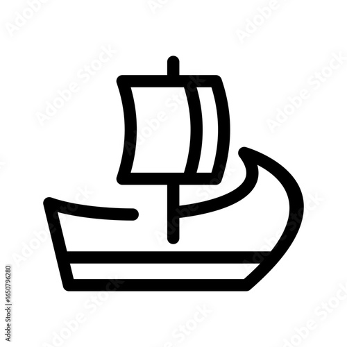 Viking Ship Icon Vector Symbol Design Illustration