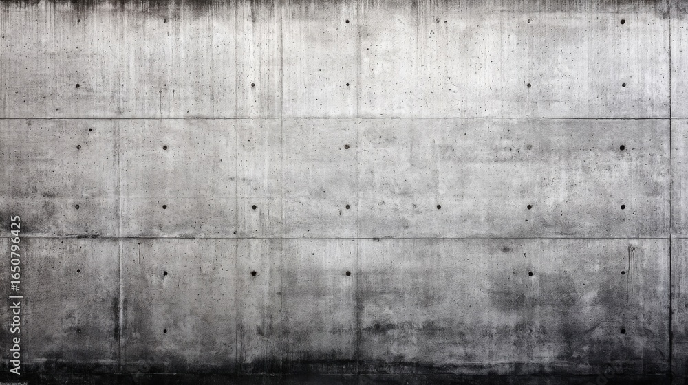 Fototapeta premium A large expanse of plain concrete wall with visible texture and water stains,