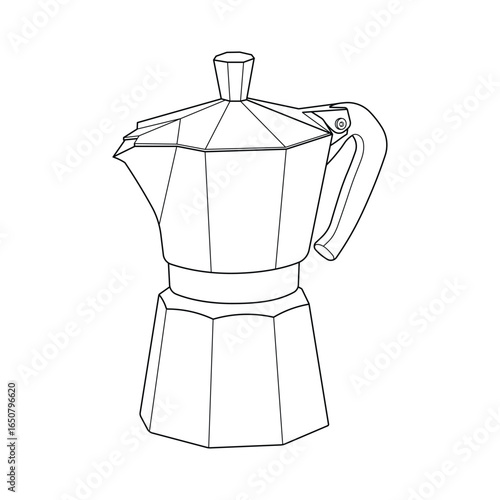 Hand drawn kids drawing vector illustration moka pot cartoon isolated